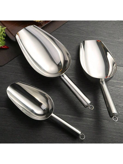 Stainless Steel Ice Shovel, Flat Ice Scoop, Bar Tool, Supermarket Shovel For Sugar/Candy/Tea Leaves, Gift For Father
