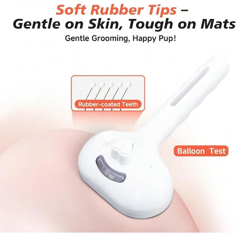 Steam Dog Brush For Shedding & Grooming- Self-Cleaning Deshedding Brush With Spritz Function, Pet Spray Hair Removal Comb| Defurring Tool For Long And Short Haired Dogs Cats (White)