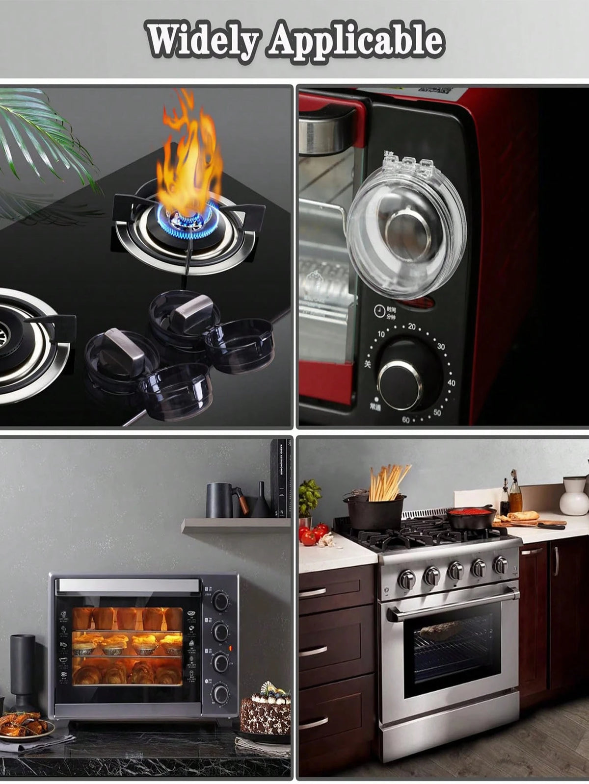 Stove Knob Covers, Gas Stove Knob Locks With Adhesive Universal Size Oven Knob Covers For Child Protection Gas Stove Knob Covers Baby Pet Child Proof Stove Knob Covers