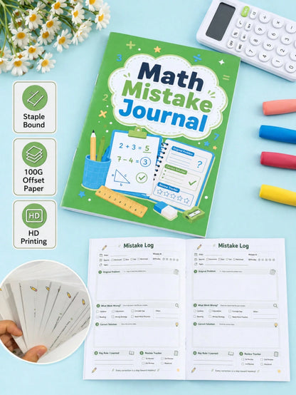 Student Error Notebook Math Mistake Summary Review Record Book Children's Homework Error Analysis Correction Tracking Workbook Back To School Learning Supplies Holiday Study Gift