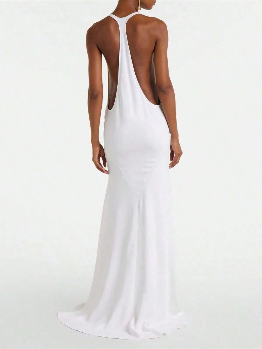 Summer Dresses For Women2026 New Arrival Women's European American White Long Dress- Summer Sexy Cami Dressdresses For Women