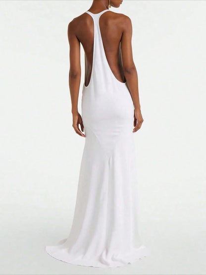Summer Dresses For Women2026 New Arrival Women's European American White Long Dress- Summer Sexy Cami Dressdresses For Women
