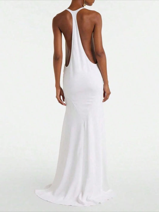 Summer Dresses For Women2026 New Arrival Women's European American White Long Dress- Summer Sexy Cami Dressdresses For Women