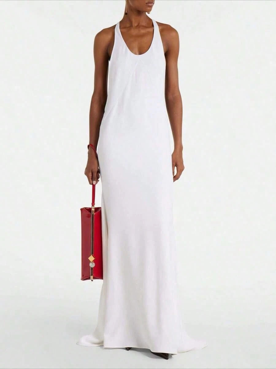 Summer Dresses For Women2026 New Arrival Women's European American White Long Dress- Summer Sexy Cami Dressdresses For Women
