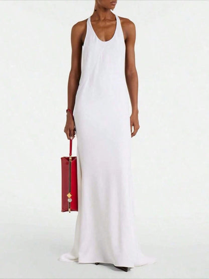 Summer Dresses For Women2026 New Arrival Women's European American White Long Dress- Summer Sexy Cami Dressdresses For Women