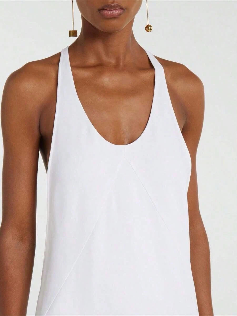 Summer Dresses For Women2026 New Arrival Women's European American White Long Dress- Summer Sexy Cami Dressdresses For Women