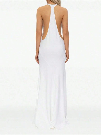 Summer Dresses For Women2026 New Arrival Women's European American White Long Dress- Summer Sexy Cami Dressdresses For Women