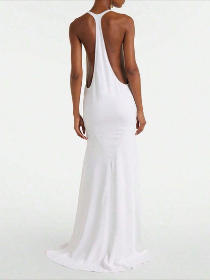 Summer Dresses For Women2026 New Arrival Women's European American White Long Dress- Summer Sexy Cami Dressdresses For Women