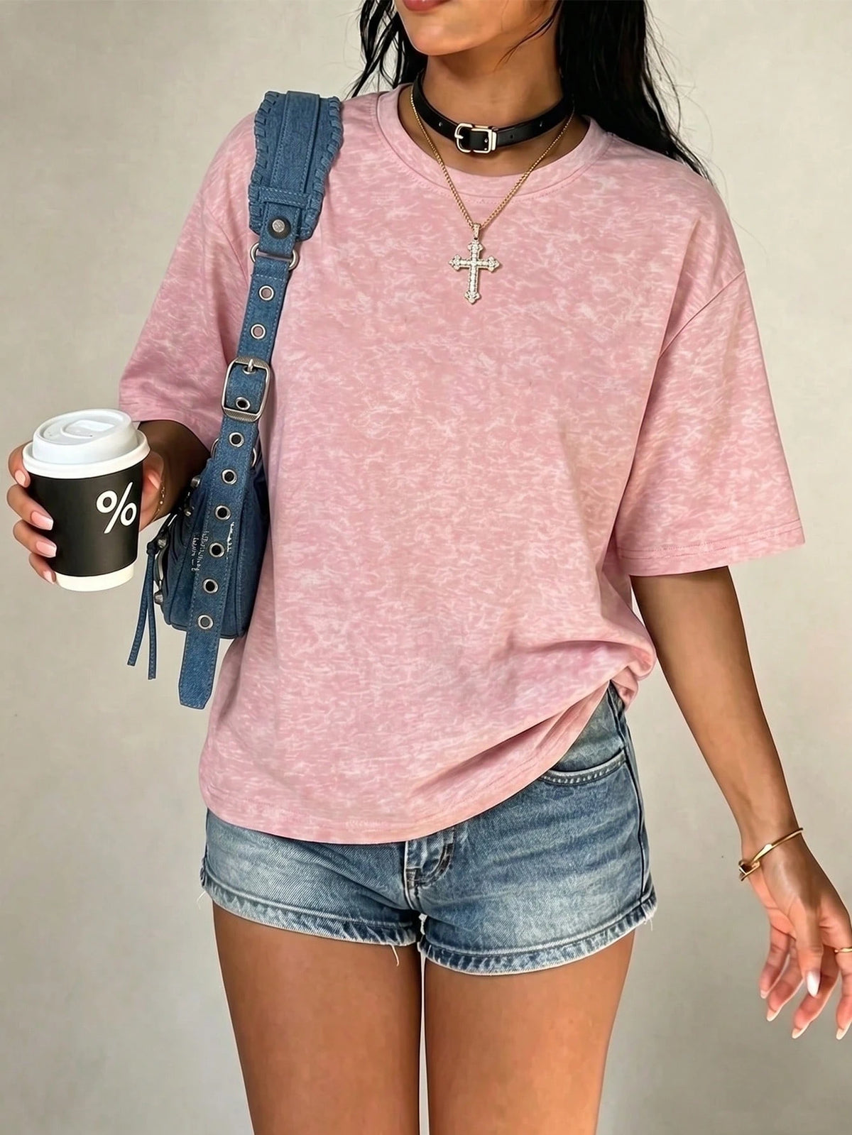 Summer New Casual Loose Fit Tie-Dye Round Neck Short Sleeve T-Shirt, Fashionable Versatile Blouse For Women
