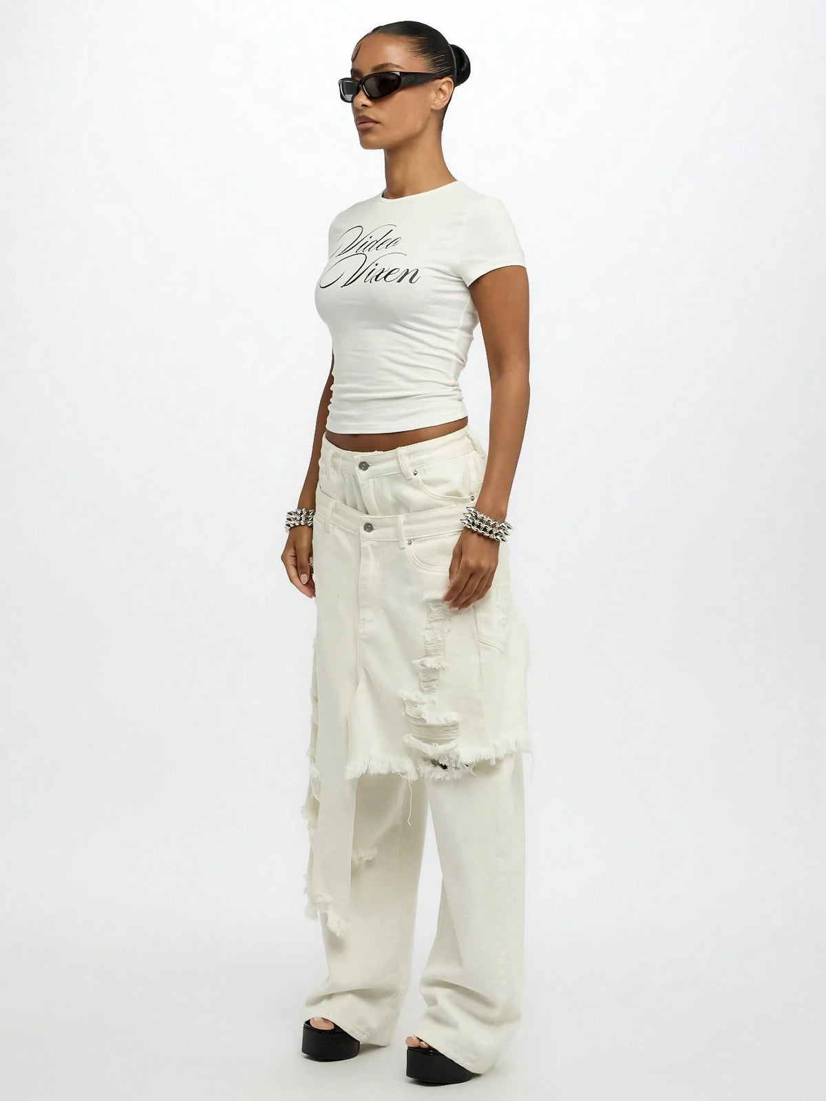 SUMWON WOMEN Video Vixen Crop Top Baby Tee Festival Y2K Aesthetic Casual Summer Short Sleeve Statement Graphic T-Shirt Streetwear Fashion Basic Fitted Tee