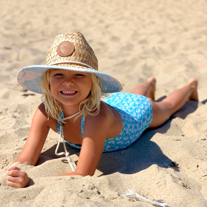 Sunguard - Little Straw Lifeguard Hat - Blue Monstera