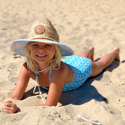 Sunguard - Little Straw Lifeguard Hat - Blue Monstera