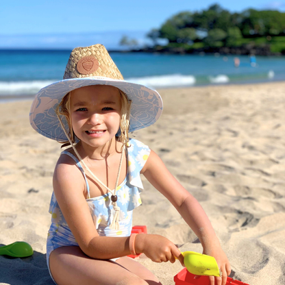 Sunguard - Little Straw Lifeguard Hat - Blue Monstera