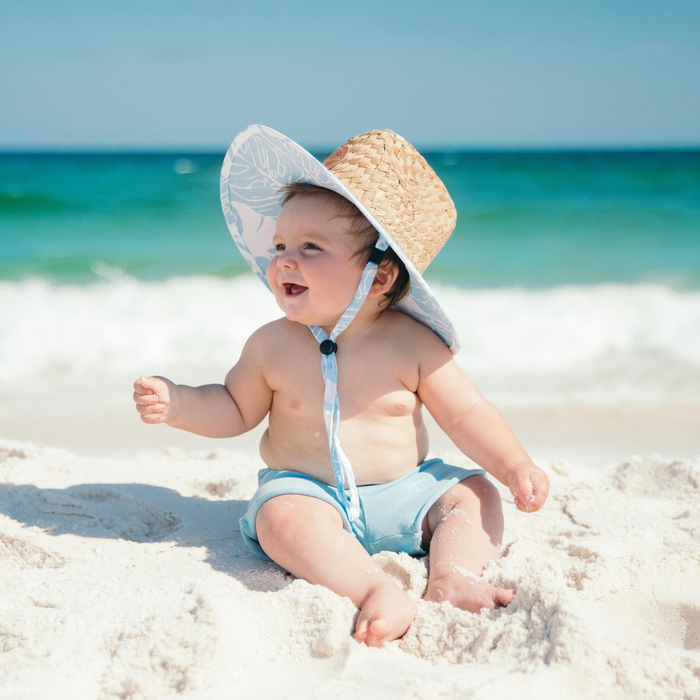 Sunguard - Little Straw Lifeguard Hat - Blue Monstera