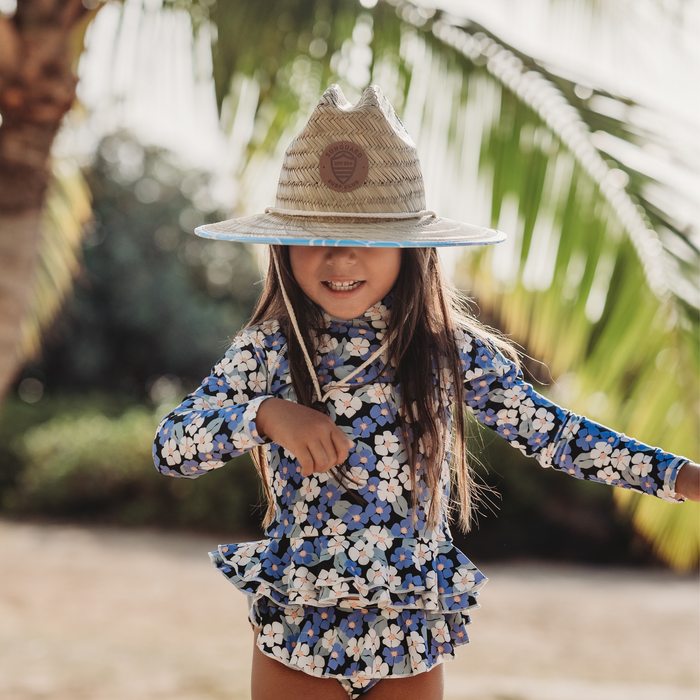 Sunguard - Little Straw Lifeguard Hat - Blue Monstera
