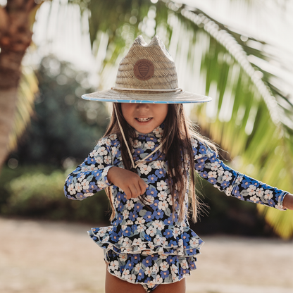 Sunguard - Little Straw Lifeguard Hat - Blue Monstera