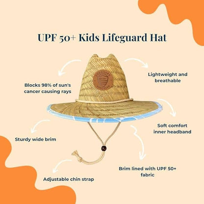 Sunguard - Little Straw Lifeguard Hat - Blue Monstera