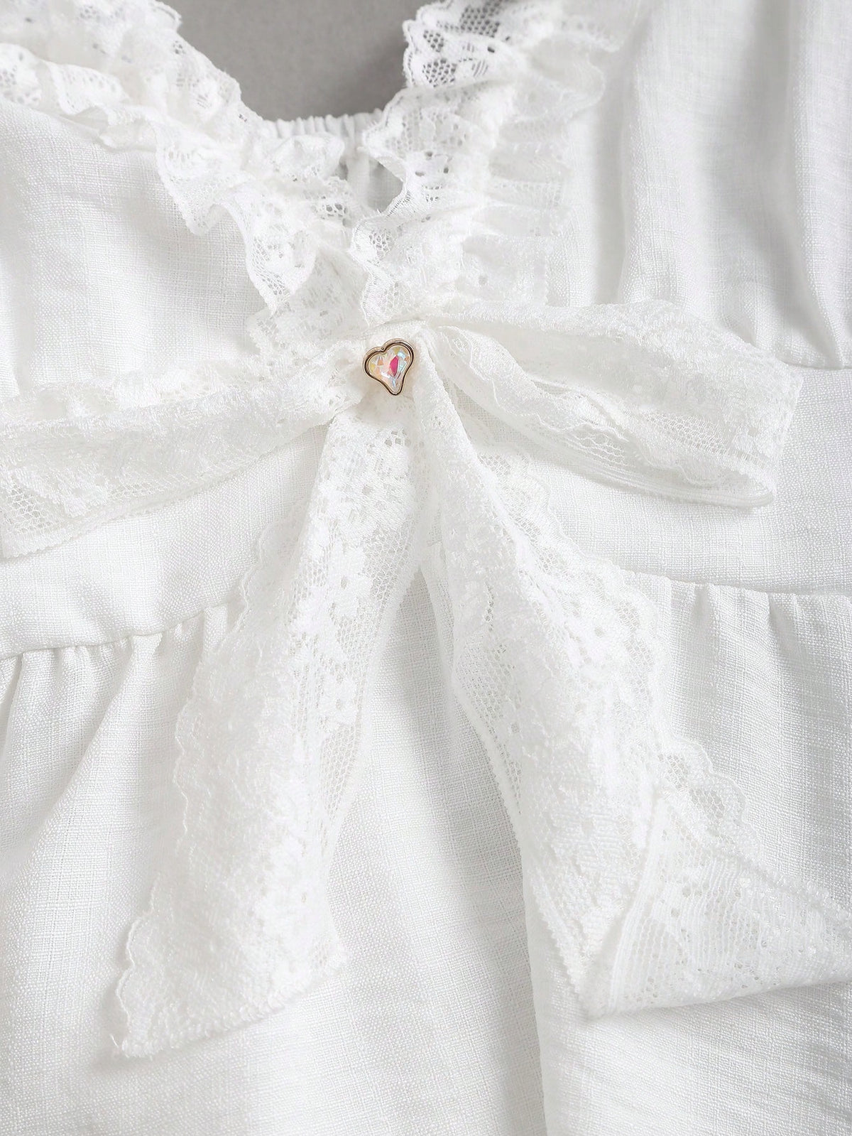 Sunnyshic Bow Tie & Lace Trim Patchwork Mini White Dress White Sundresses For Women Pin For Dress High Quality Dress Lily Dress Retro Dresses For Woman