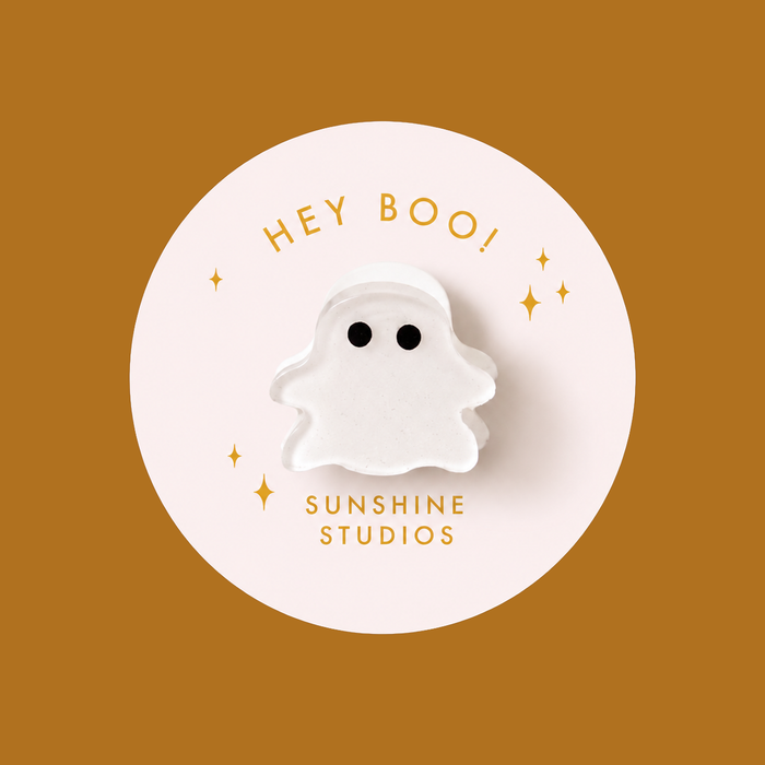 Sunshine Studios Mini Hair Clip - Hey Boo! Ghost