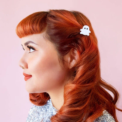 Sunshine Studios Mini Hair Clip - Hey Boo! Ghost