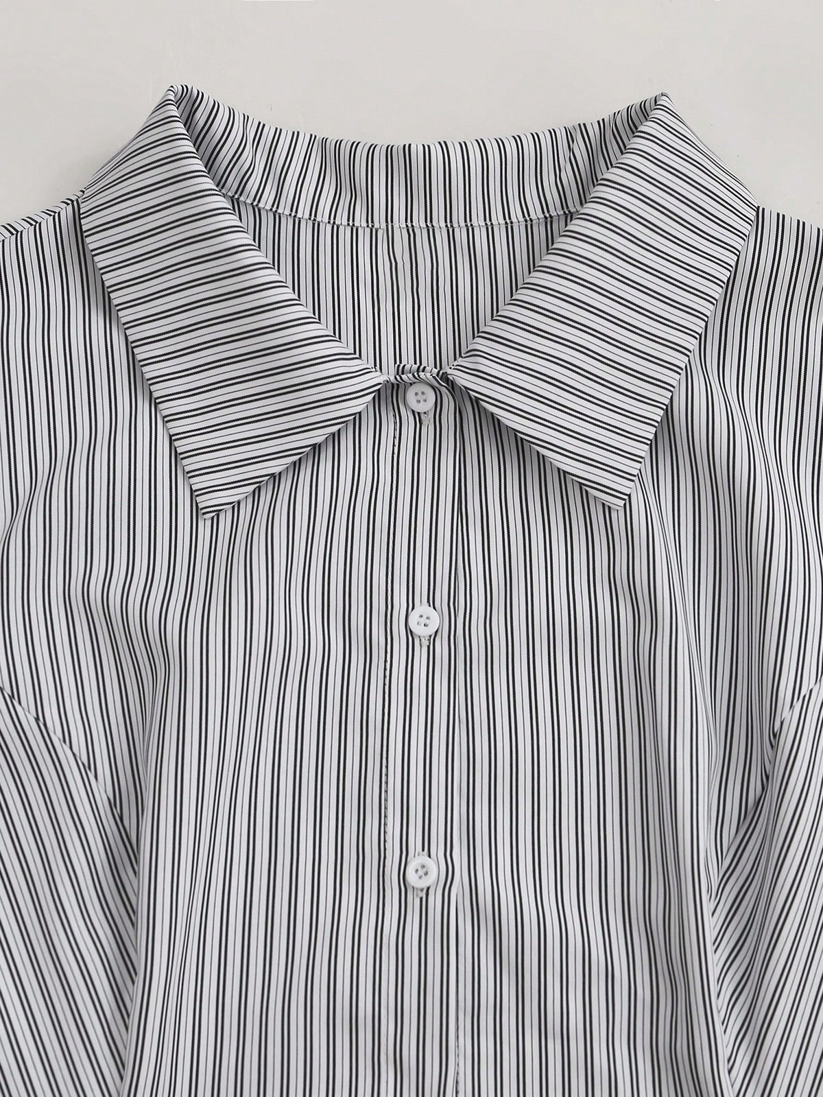 Sunspun Plus Size Women Striped Waist Casual Shirt