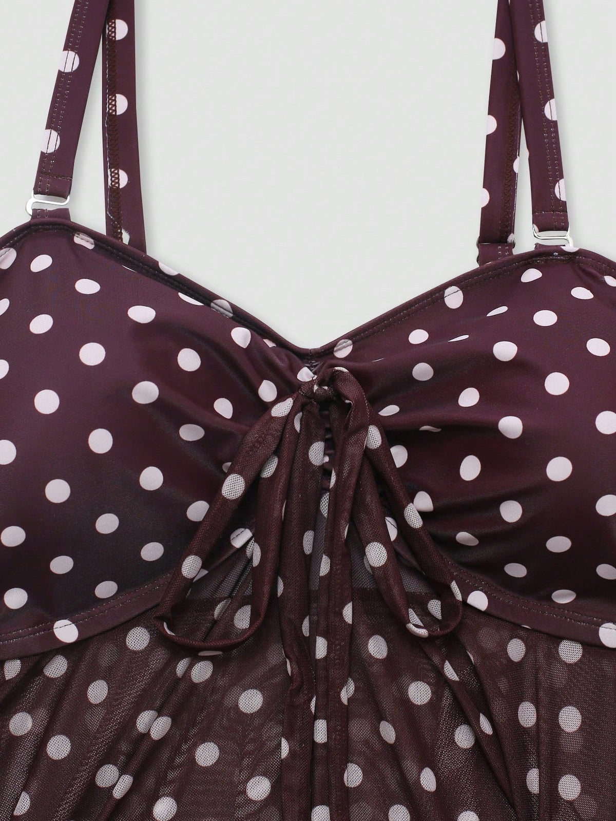 Sweetra 2026 New Summer Beach Vacation Elegant Cute Sweet Polka Dot Print Plus Size Women's Tankini Set
