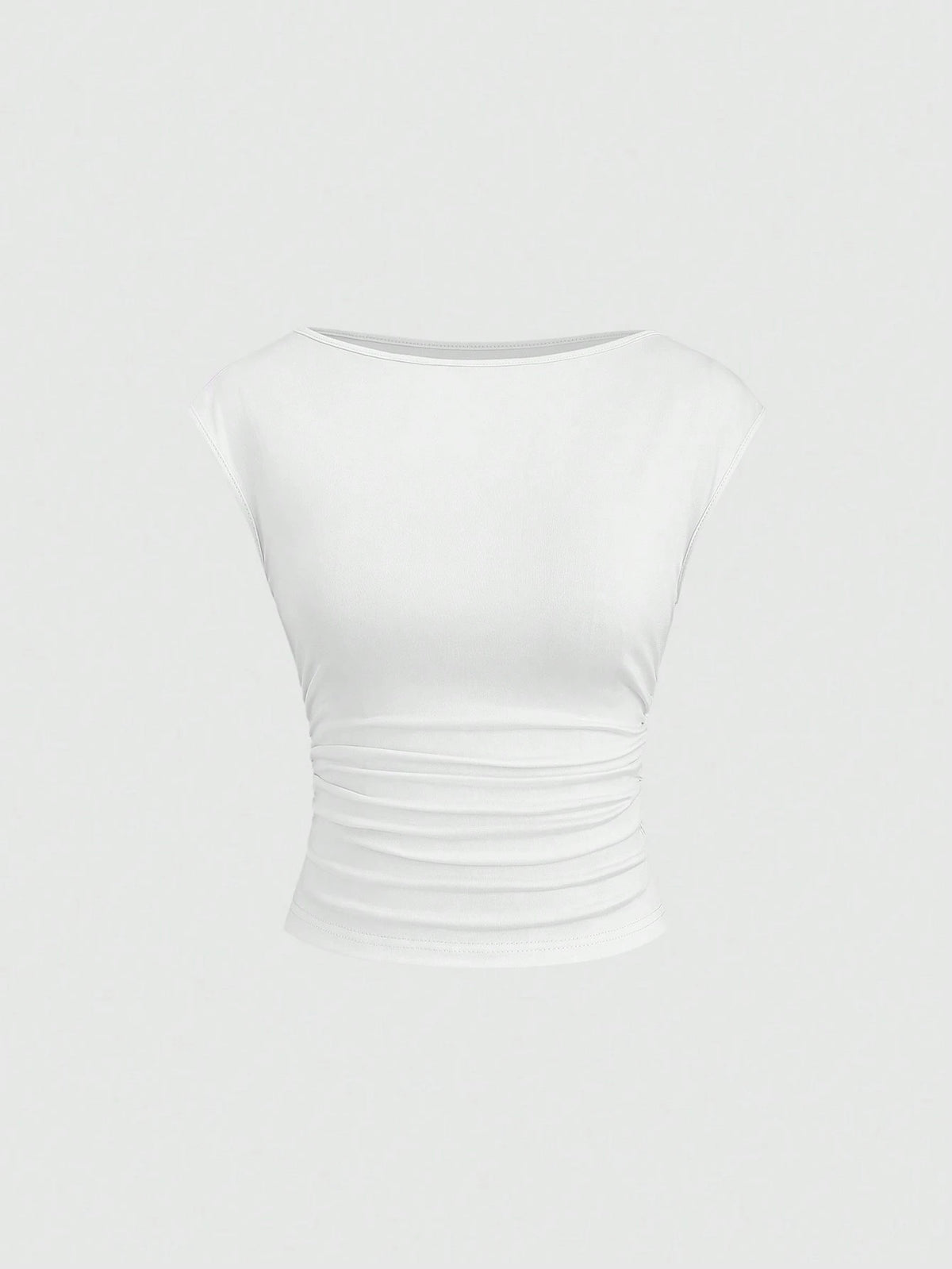 Sweetra 3-Piece Set Women Sexy Hollow-Out Backless Breathable & Sweat-Absorbent Fitted Short Sleeve T-Shirt