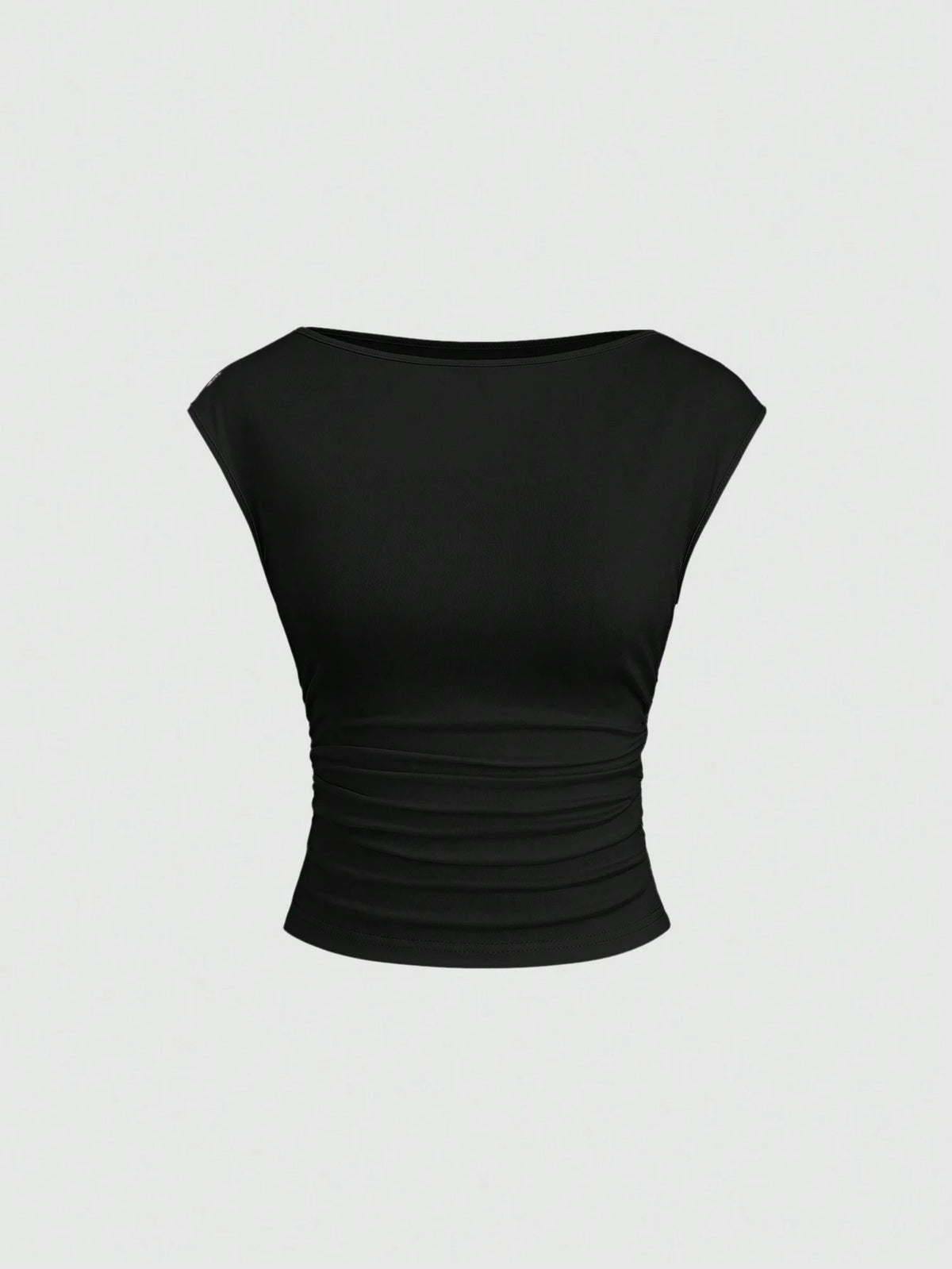 Sweetra 3-Piece Set Women Sexy Hollow-Out Backless Breathable & Sweat-Absorbent Fitted Short Sleeve T-Shirt