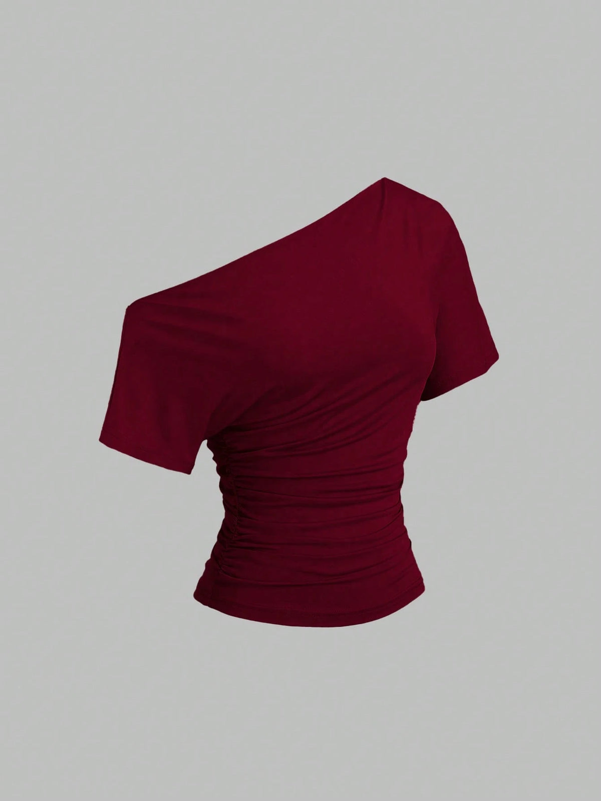 Sweetra New Spring/Summer Women's Stylish High Street Chic Asymmetric Shoulder Slim Fit Sporty Versatile Comfortable Casual T-Shirt