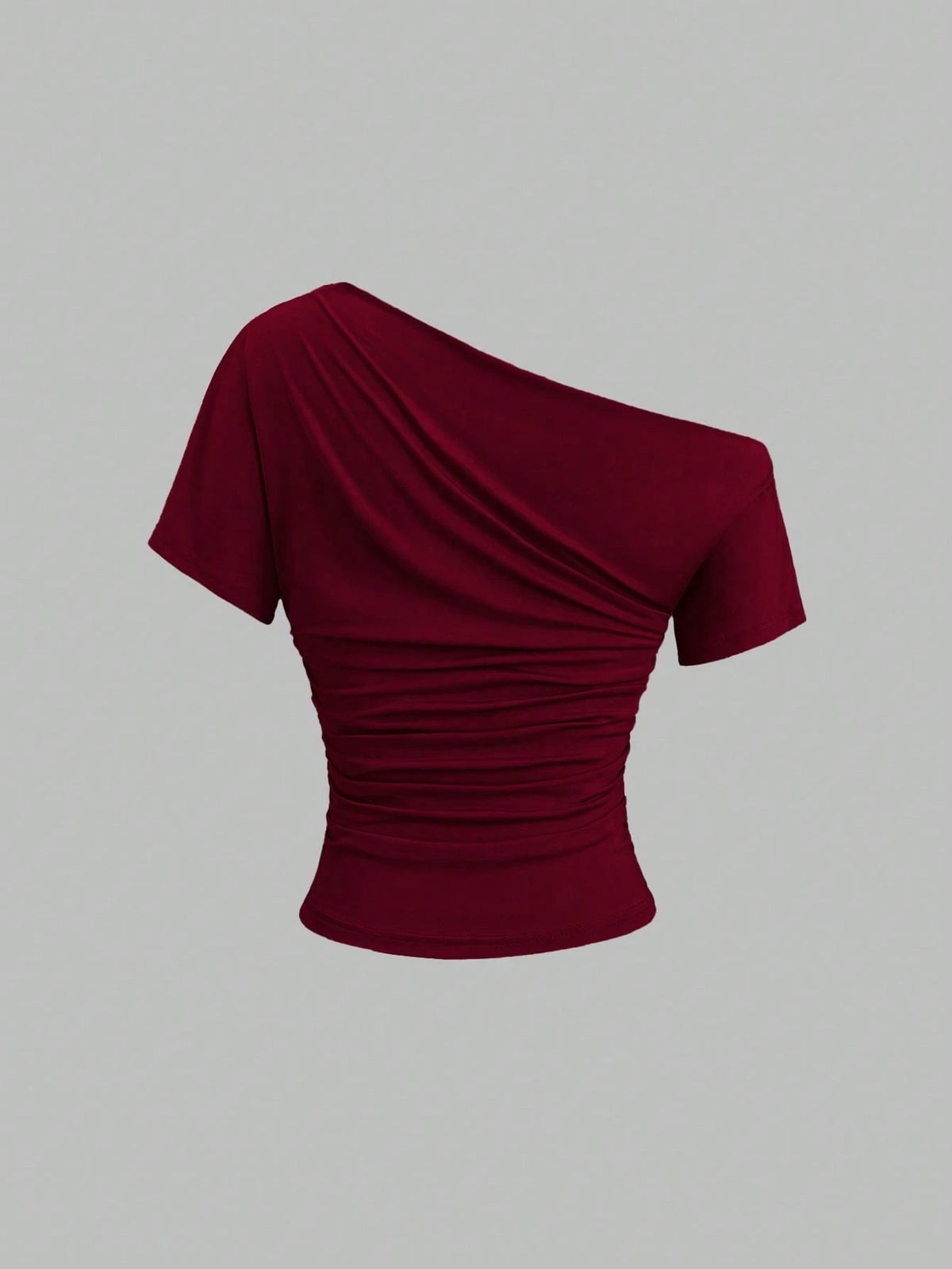 Sweetra New Spring/Summer Women's Stylish High Street Chic Asymmetric Shoulder Slim Fit Sporty Versatile Comfortable Casual T-Shirt