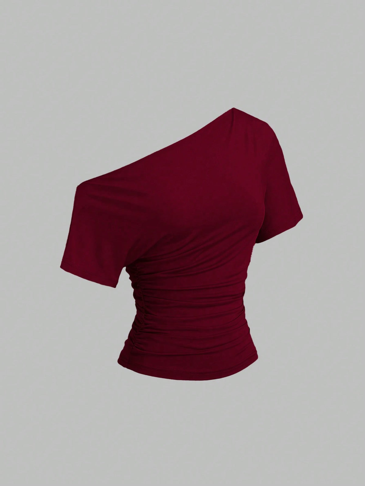 Sweetra New Spring/Summer Women's Stylish High Street Chic Asymmetric Shoulder Slim Fit Sporty Versatile Comfortable Casual T-Shirt