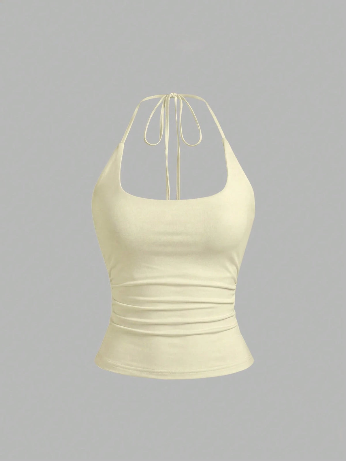 Sweetra Women's European And American Fashion Casual New Summer Slimming Halter Neck Elegant Backless Commuter Casual Fitness Versatile 3-Piece Set Top