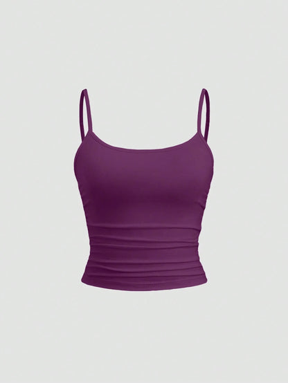 Sweetra Women's Fitted Camisole Top, Slim Fit, Layering Sleeveless Top Y2K