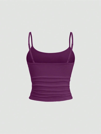 Sweetra Women's Fitted Camisole Top, Slim Fit, Layering Sleeveless Top Y2K