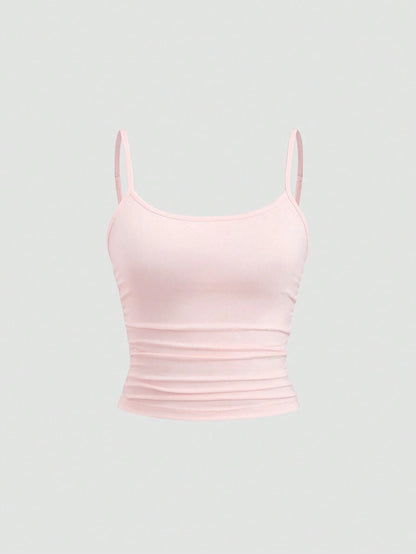 Sweetra Women's Fitted Camisole Top, Slim Fit, Layering Sleeveless Top Y2K