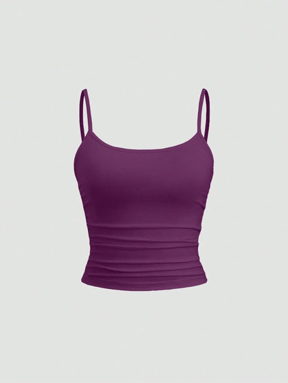 Sweetra Women's Fitted Camisole Top, Slim Fit, Layering Sleeveless Top Y2K