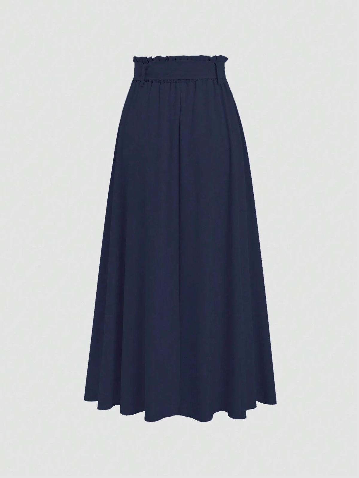 Sweetra Women's Solid Color Elastic Waist Knotted Long Casual Skirt