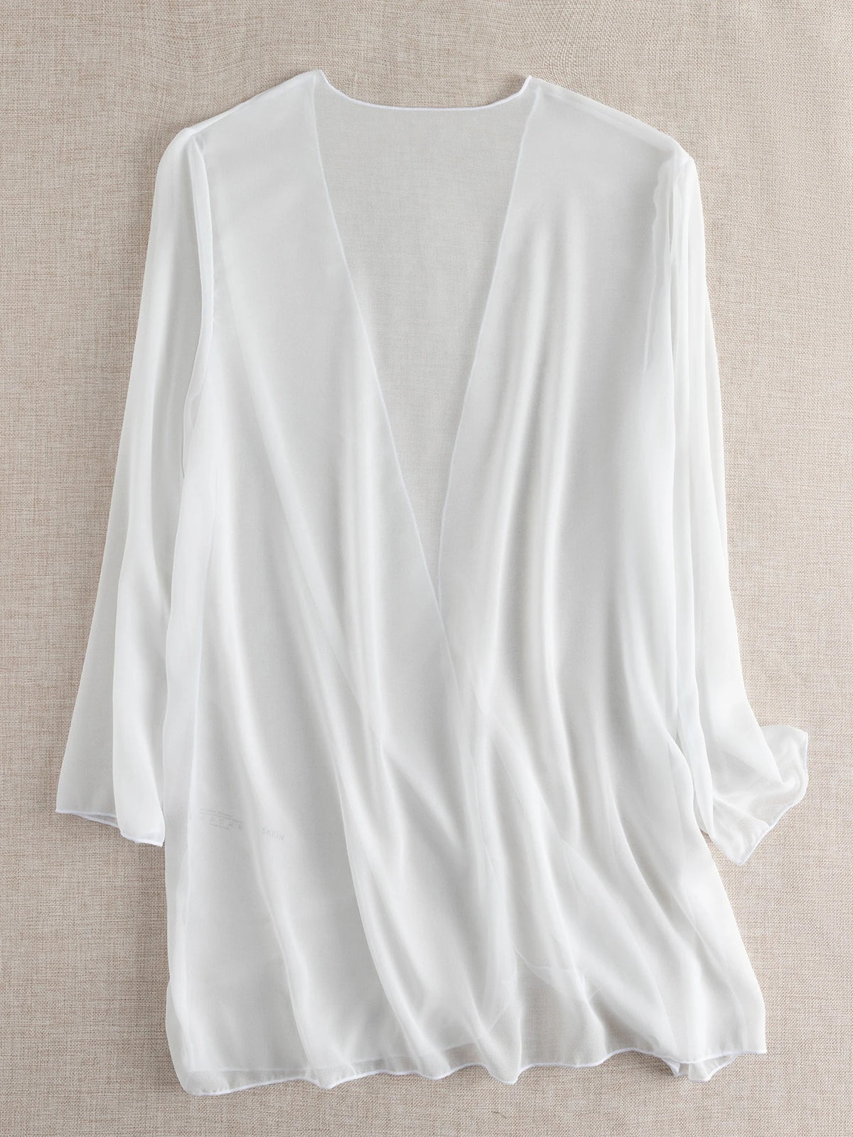 Swim Basics Summer Beach Sheer Chiffon Open Front Kimono