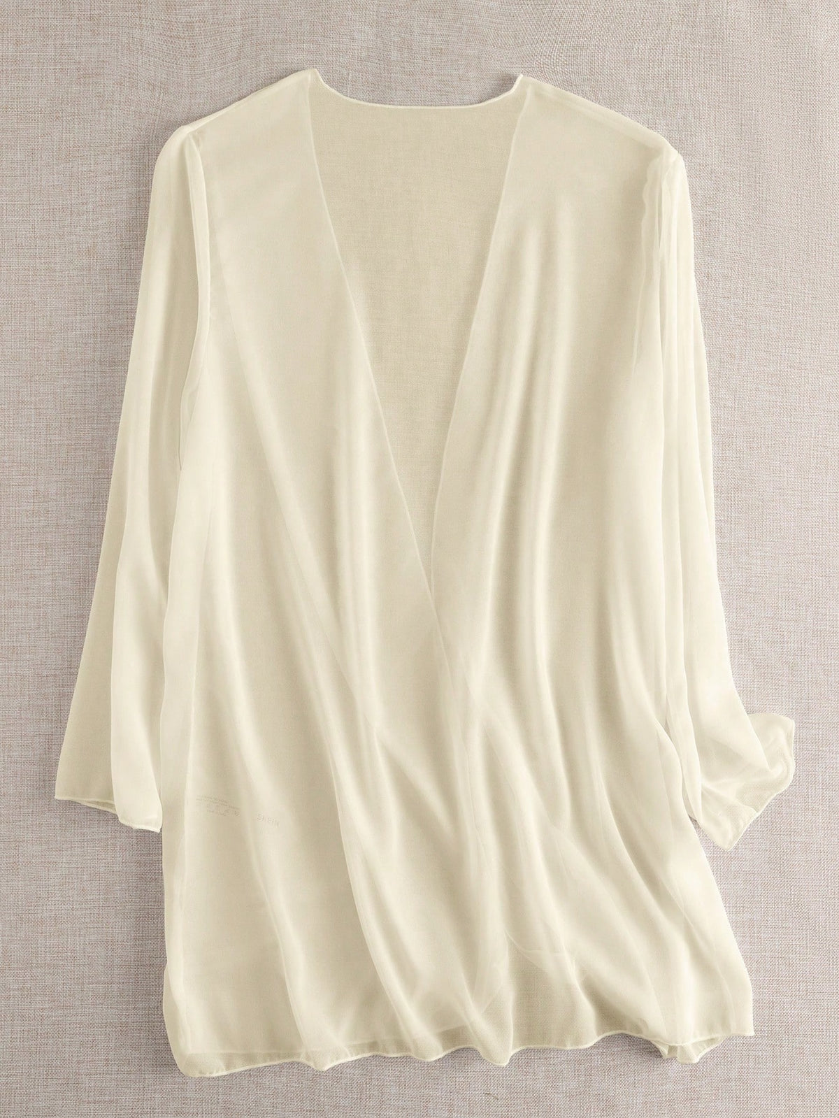 Swim Basics Summer Beach Sheer Chiffon Open Front Kimono