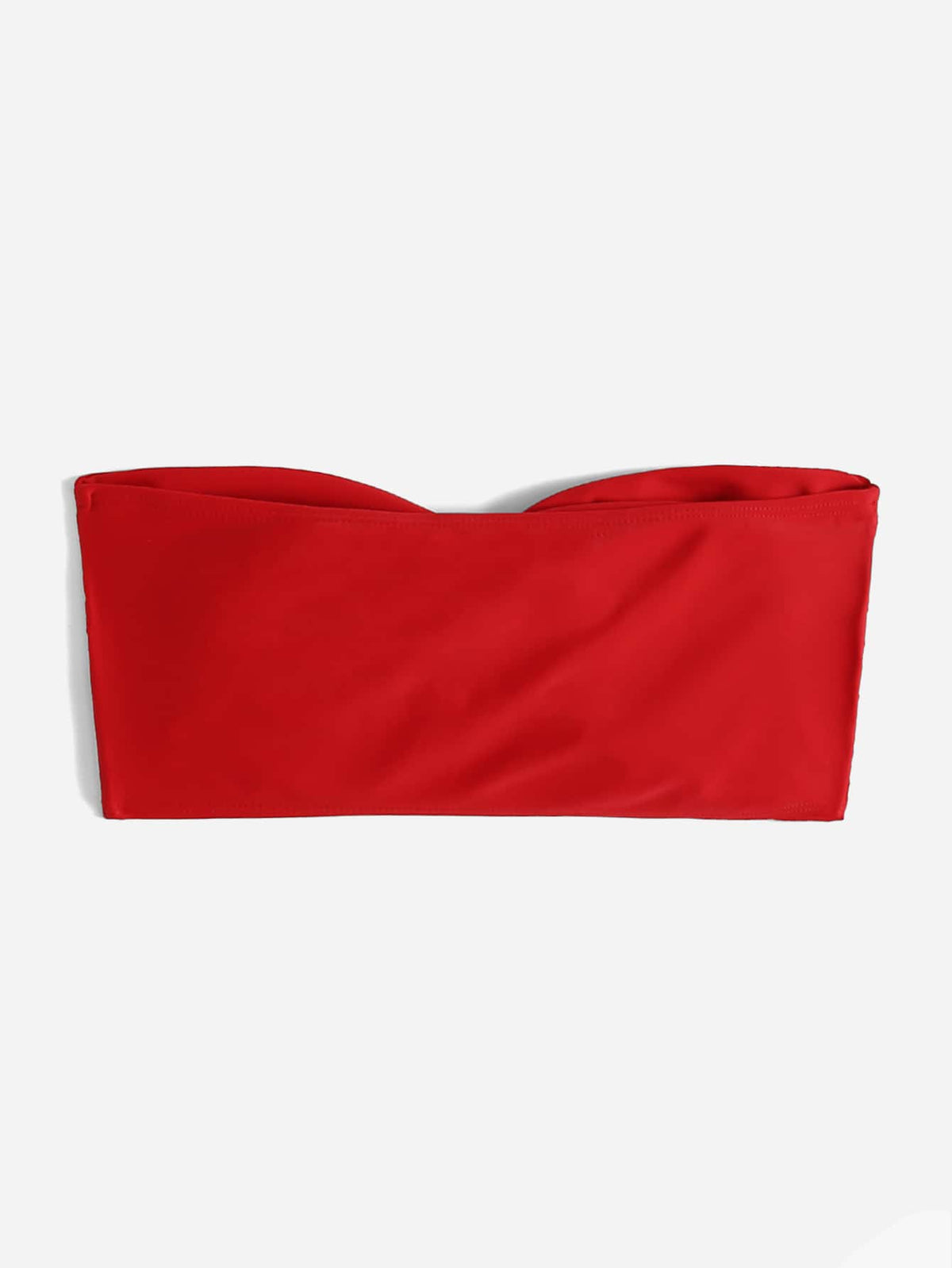 Swim Basics Vacation Beach Solid Color Twisted Bandeau Swimsuit Top