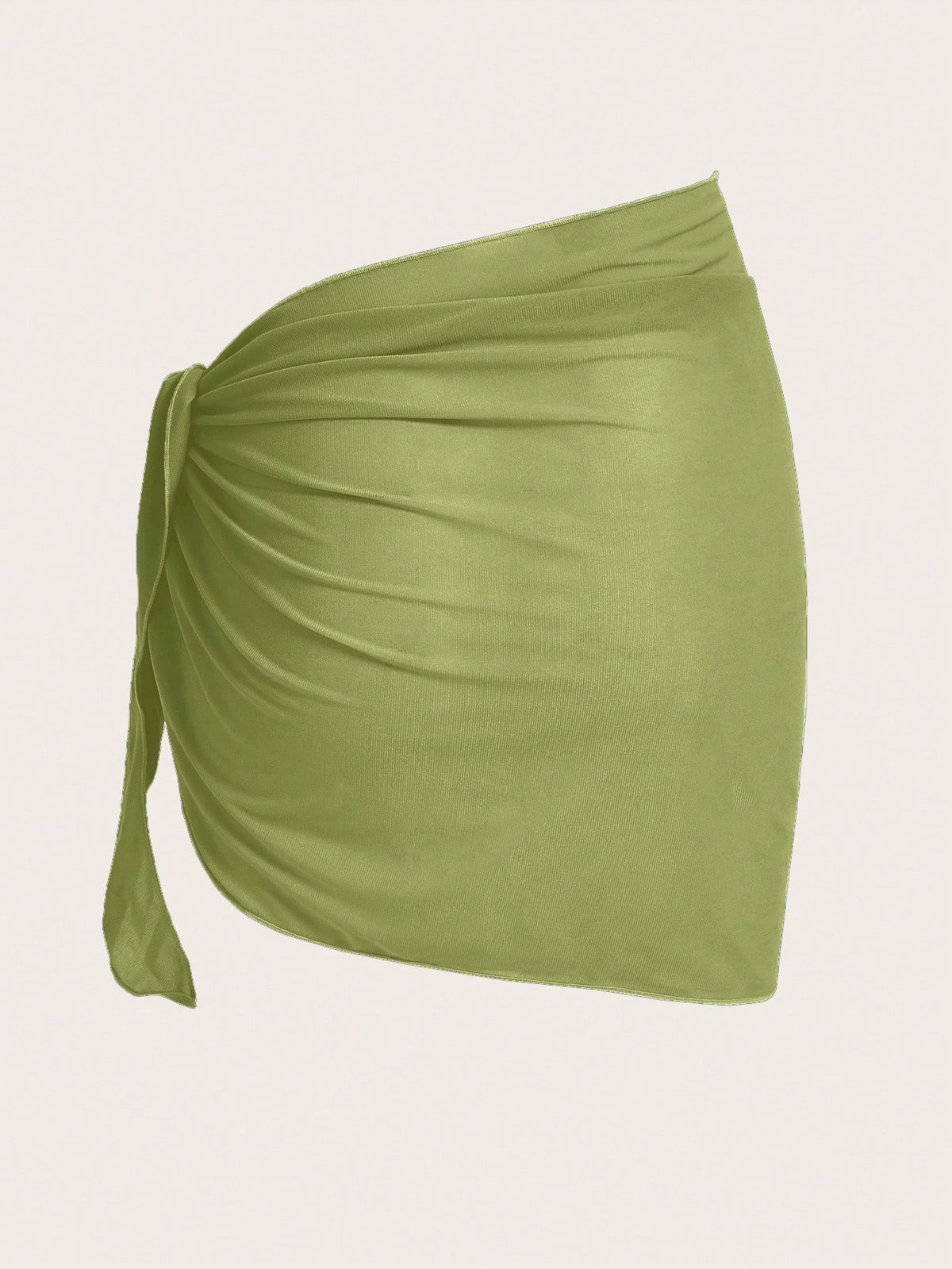 Swim Chiccia Ladies Solid Color Simple Pleated Cover Up,Summer Beach
