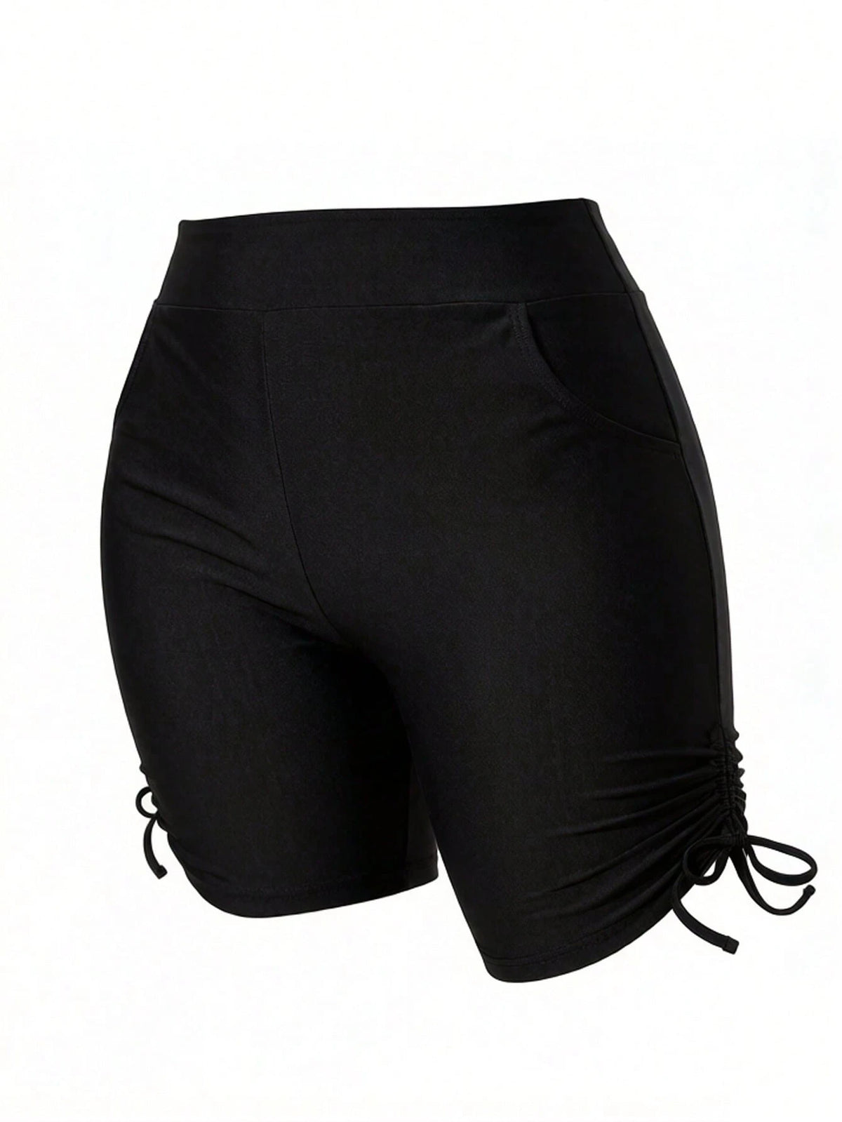 Swim Curve Plus Size Women's Fashionable Drawstring Design Slimming Swimwear Bottom,Summer Beach