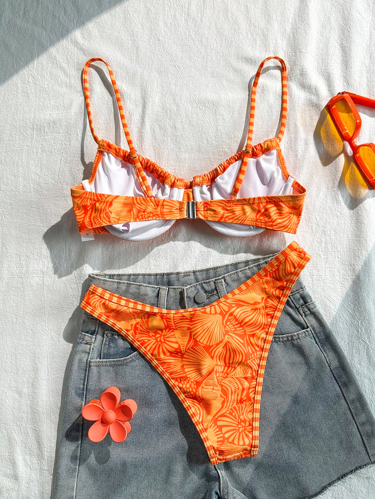 Swim Mod Women's Sexy Spaghetti Strap Bikini Swimsuit 2 Pieces Set For Summer Beach Vacation
