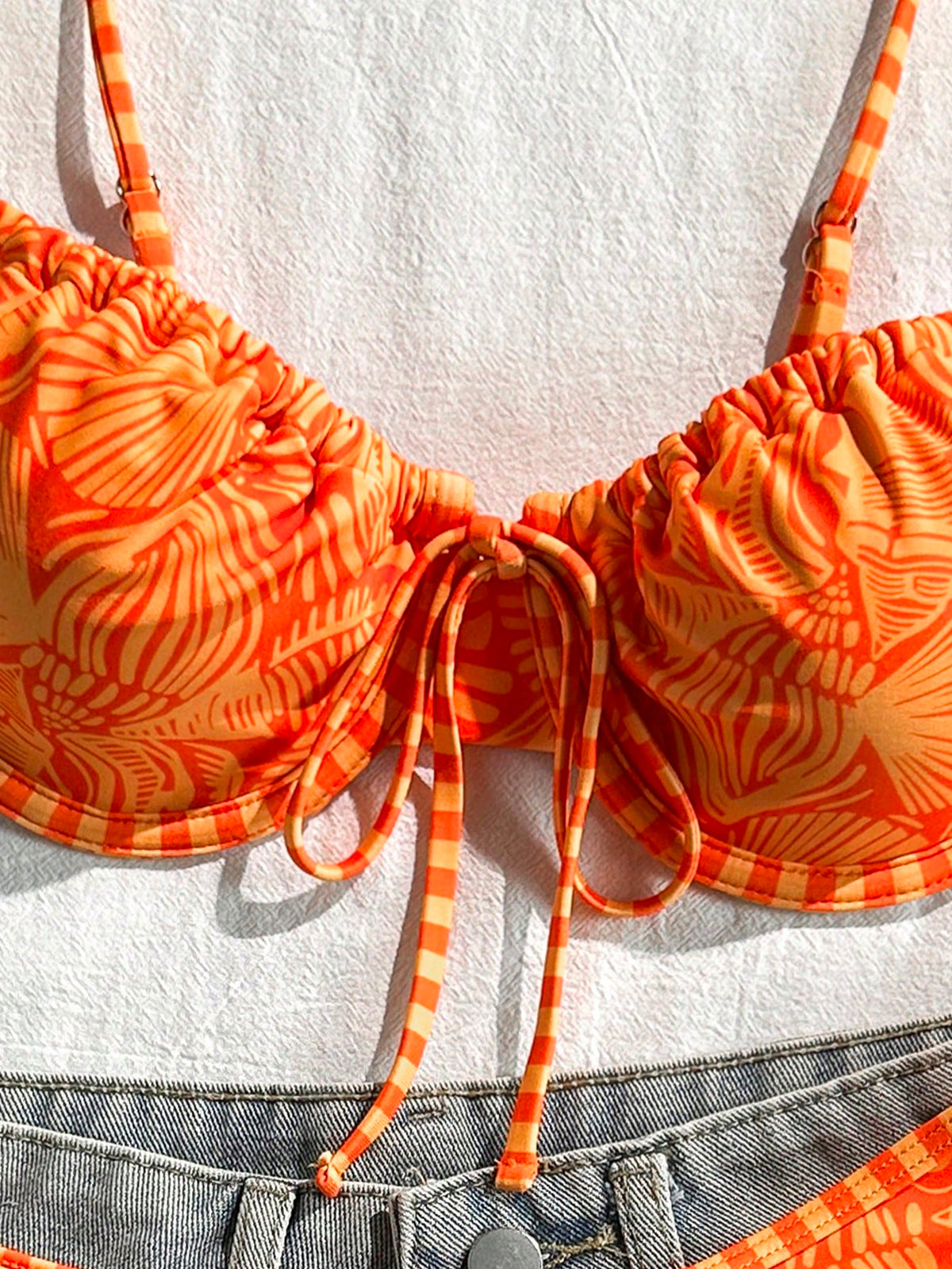 Swim Mod Women's Sexy Spaghetti Strap Bikini Swimsuit 2 Pieces Set For Summer Beach Vacation