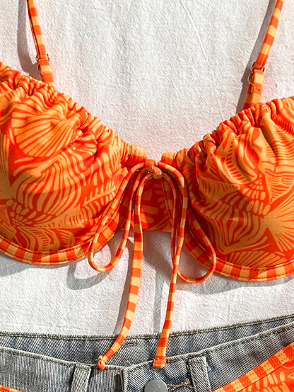 Swim Mod Women's Sexy Spaghetti Strap Bikini Swimsuit 2 Pieces Set For Summer Beach Vacation