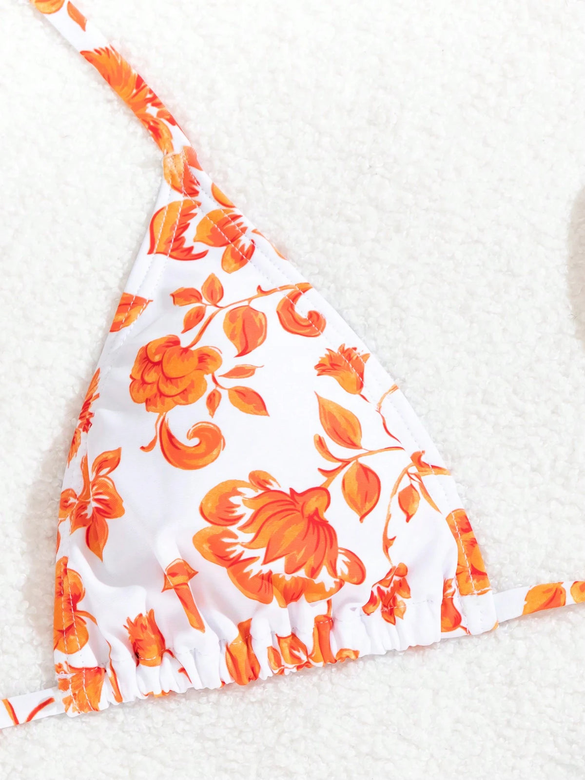 Swim Mod Women's Summer Beach Ditsy Floral Halter Bikini Set Vacation Bikini Set With Cover Up Skirt Bathing Suit, Random Print, 3pcs