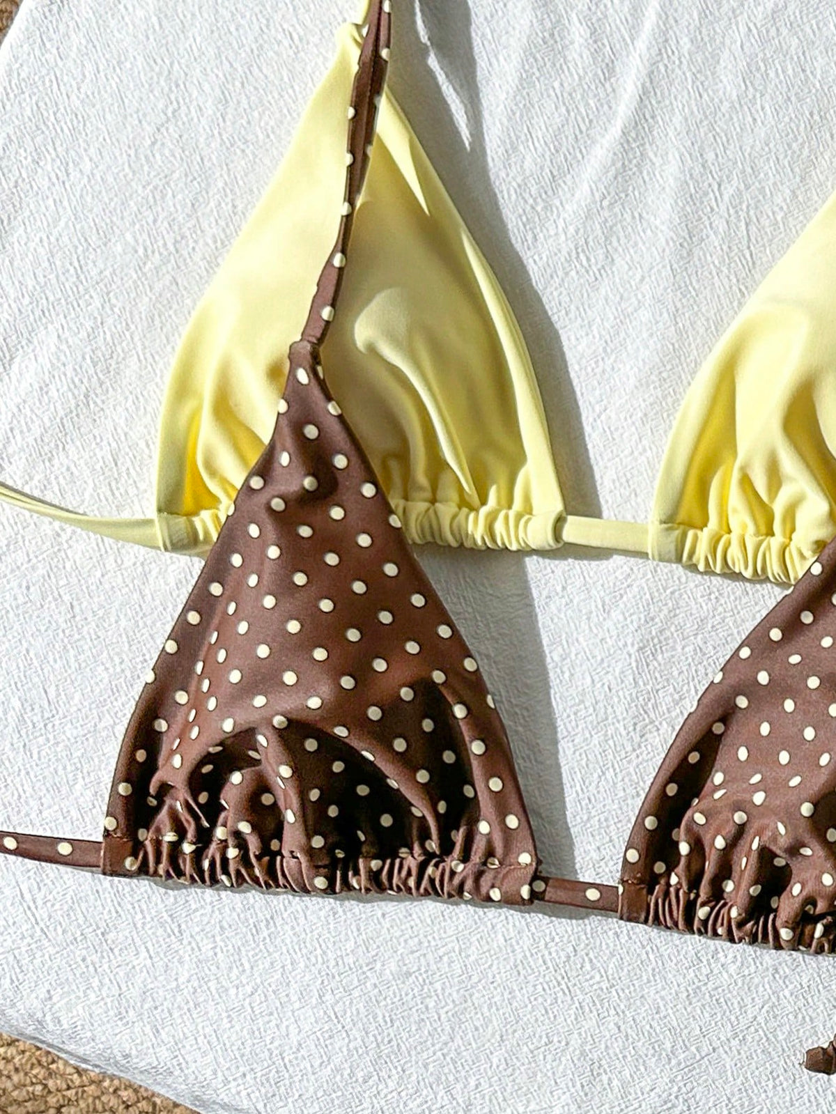Swim Mod Women's Summer Beach Holiday Halter Neck Tie Back Sexy Polka Dot Bikini Set Set