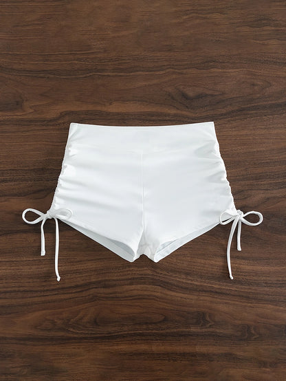 Swim New Women's Solid-Color Drawstring Bikini Bottoms – Perfect For Beach Vacations, Summer Holidays, And Parties.Vacation Outfits Women.