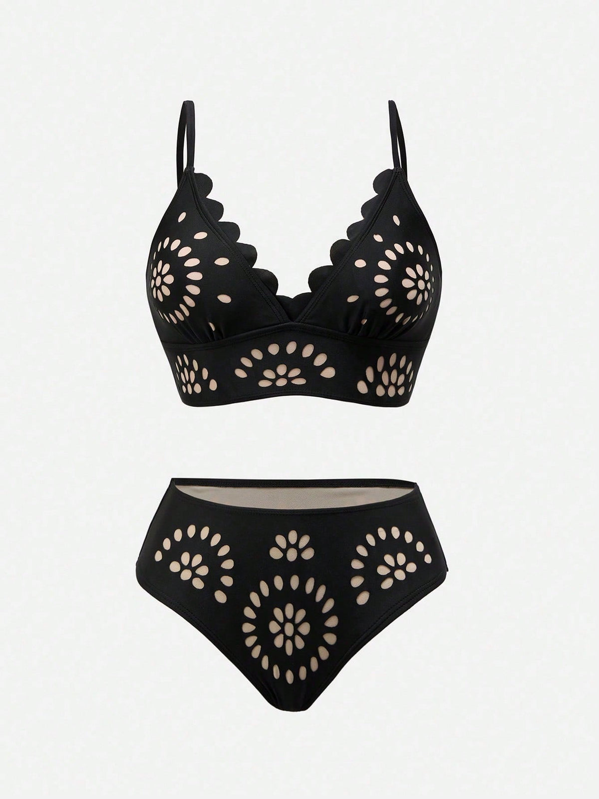 Swim Oasis 2026 Spring/Summer New Plus Size Swimsuit Set Hollow Cut-Out Floral Premium Minimalist Women's Swimsuit Set