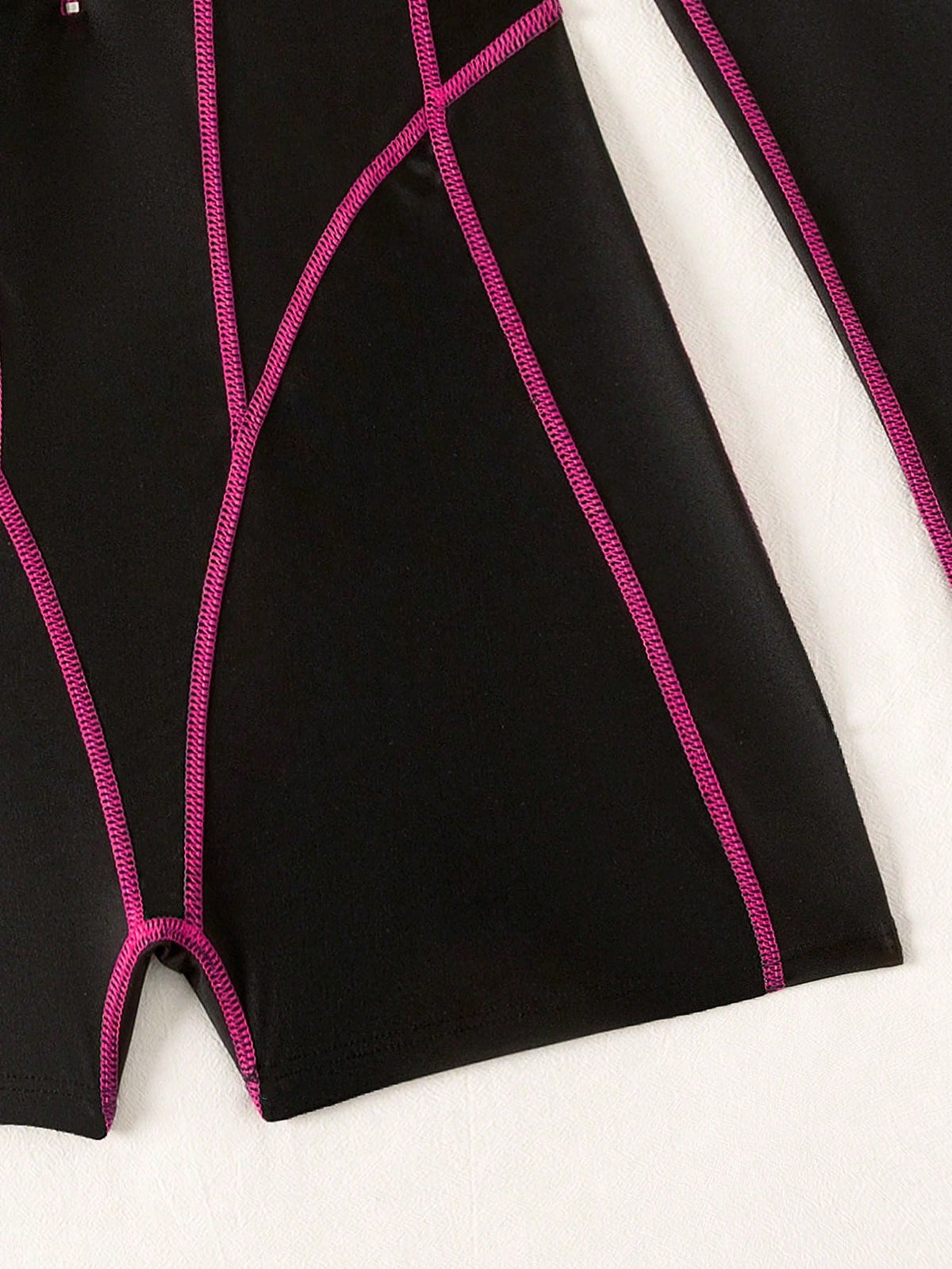 Swim SPRTY Women's One-Piece Splicing Tight Sexy Swimsuit, Fuchsia Color Blocking, Suitable For Swimming Pool, Beach, Surfing, Spring/Summer